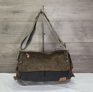 Bed Stu Waxed Canvas Leather Crossbody Messenger Shoulded Bag